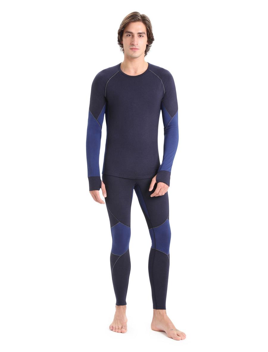 Men's Icebreaker BodyfitZone™ Merino 260 Zone Thermal Leggings Base Layers Midnight Navy / Royal Navy | CA 1555XYUF